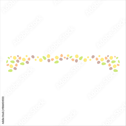 Soft Pastel Colored Egg Shapes Hand-Drawn Doodle Border and Confetti Scatter Vector Illustration