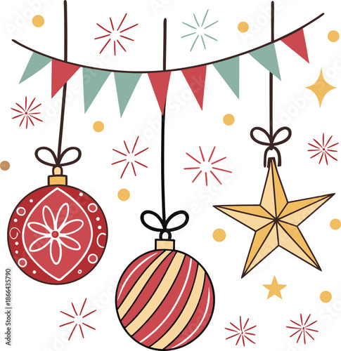 christmas background with balls