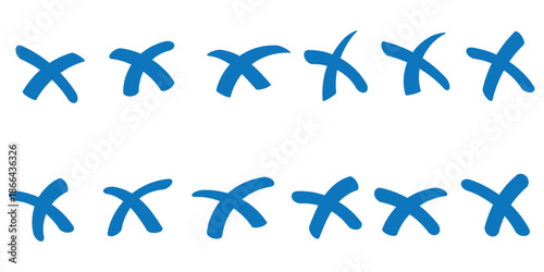 . Cross box x check mark checkbox v list vector draw hand drawn sketch doodle brush marker checklist symbol wrong right circle. Vector 