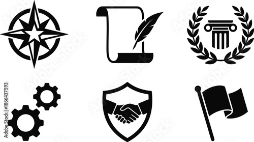 Foundation day icons for national celebration vector set