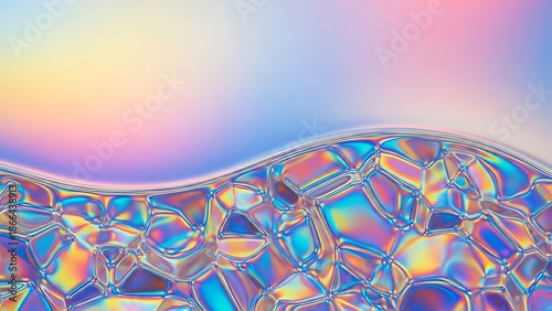 Holographic crystal tiles water surface background