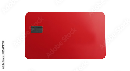 A glossy, red plastic rectangle with a chip, edges rounded, set against black