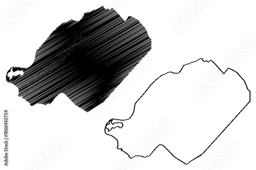 Beesel municipality (Kingdom of the Netherlands, Holland, Limburg province) map vector illustration, scribble sketch Bezel map