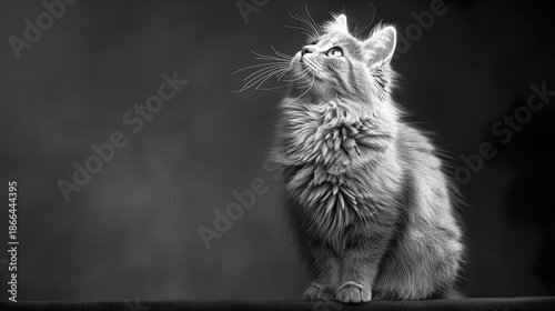  Cute Kitten Wearing Christmas Hat Looking Up Adorable Festive Pet Portrait