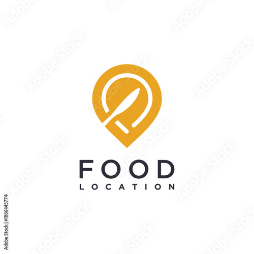 Food location logo design vector with modern creative unique style