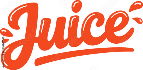 Fresh Juice Hand-Lettered Typography with Liquid Splashes