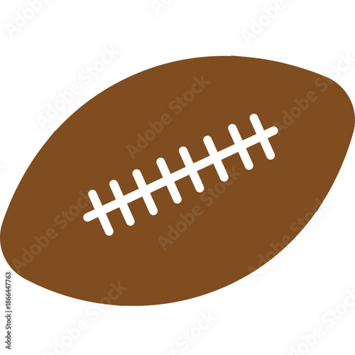 Football clip art design on plain white transparent isolated background for card, shirt, hoodie, sweatshirt, apparel, card, tag, mug, icon, poster or badge, tailgates and touchdowns
