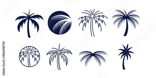 Palm logo design vector with creative unique style