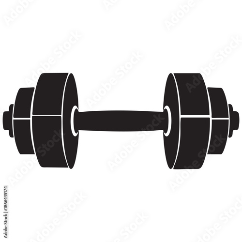 dumbbell on white background