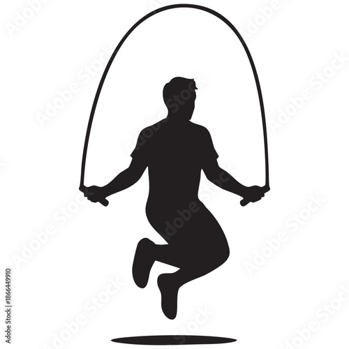 silhouette of a man with a rope climbing, sports icon