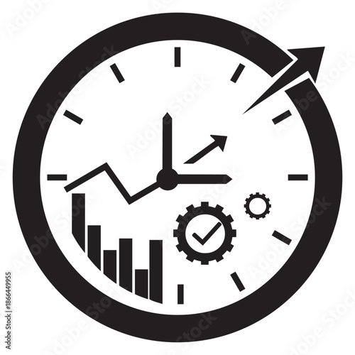 time is money and grow concept , vector illustration