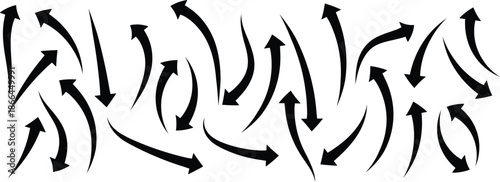 Curved arrow. hand drown arrow