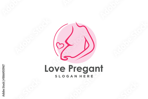 Pregnant woman logo design with modern unique concept
