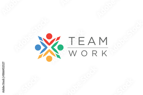 Team work logo design with modern unique concept