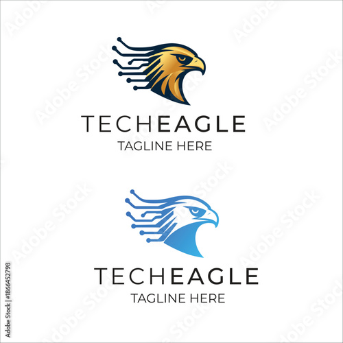 eagle tech american modern logo design 