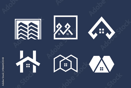 Set of House element logo design icon vector with creative idea