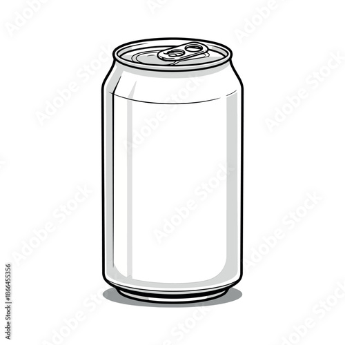 A simple illustration of a silver unopened aluminum can with a pull tab top