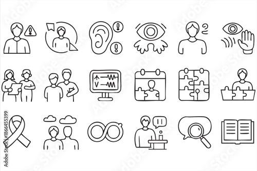 Accessibility and Disability Line Icons for Inclusive UI and Web Design