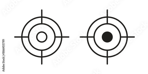 Target icon flat simple icon. Liner version - stock vector.