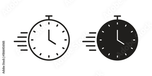 Time fast icon flat simple icon. Liner version - stock vector.