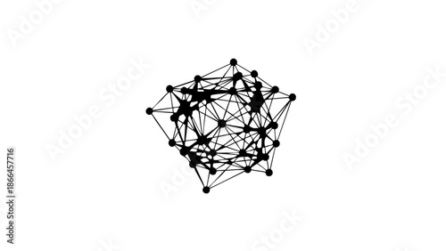Abstract black network connection with dots and lines, representing complex relationships or a digital network