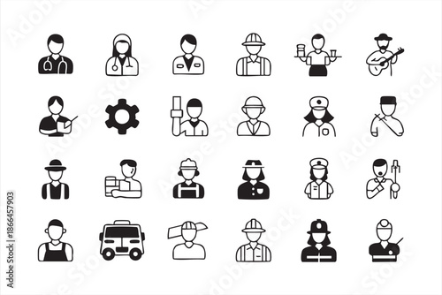 Profession and Occupation Icons for Workforce UI and Job Platforms