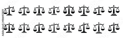 First Day of Black History Month justice scale balance silhouette icon set