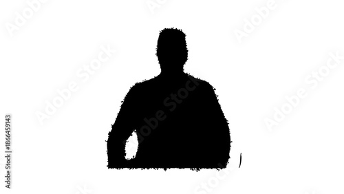 Silhouette of a person with shadow. An imposing silhouette of a person against a bright backdrop, evoking mystery and anonymity