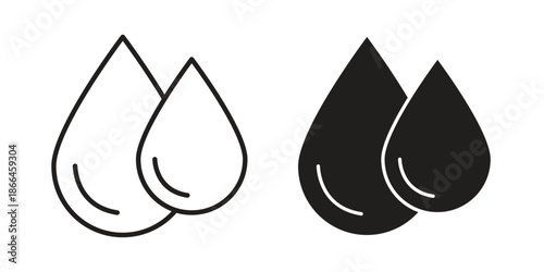 Water drop icon flat simple icon. Liner version - stock vector.
