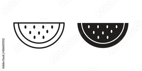 Watermelon icon flat simple icon. Liner version - stock vector.
