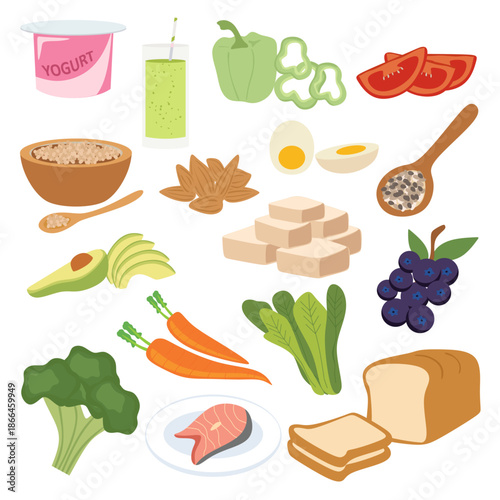 Healthy Food Icon Set for B...