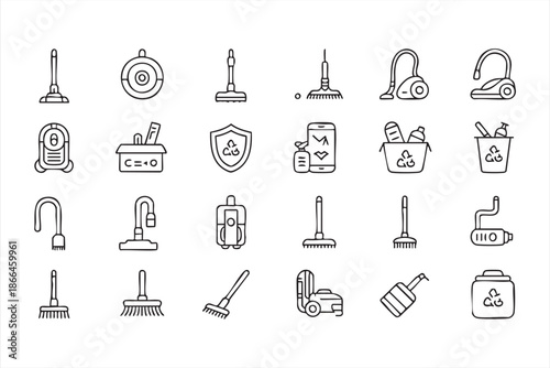 Household Cleaning Icons for Sanitation and Care Platforms