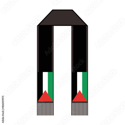 Palestinian Keffiyeh Scarf Pattern. Traditional Arabic Geometric Textile