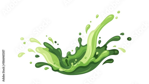 Green Liquid Splash Droplets.
