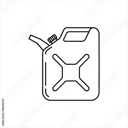 Detailed vector illustration of a red jerrycan fuel container icon