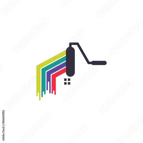 Paint house logo design icon element vector with modern style