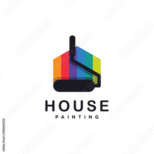 Paint house logo design icon element vector with modern style