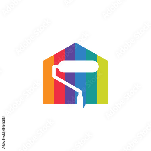 Paint logo design icon element vector with modern style