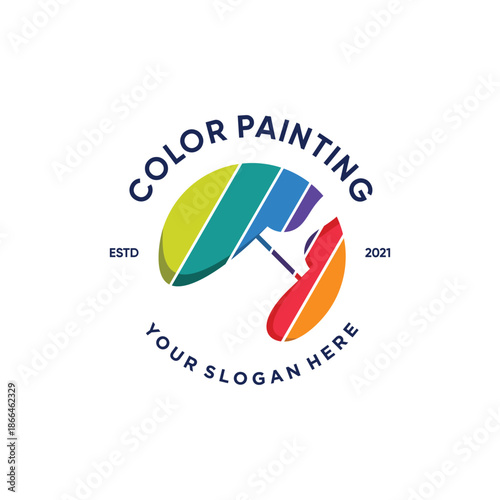 Paint logo design icon element vector with modern style