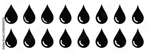 oil drop silhouette icon set