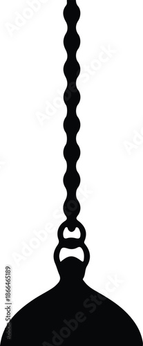 Silhouette of a bottle opener with decorative handle Vector Illustration