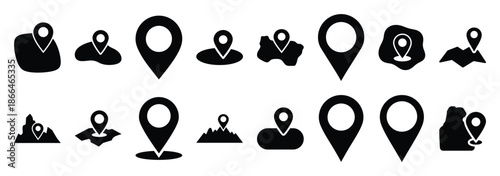pin location off icon set