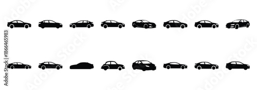 refresh auto silhouette icon set