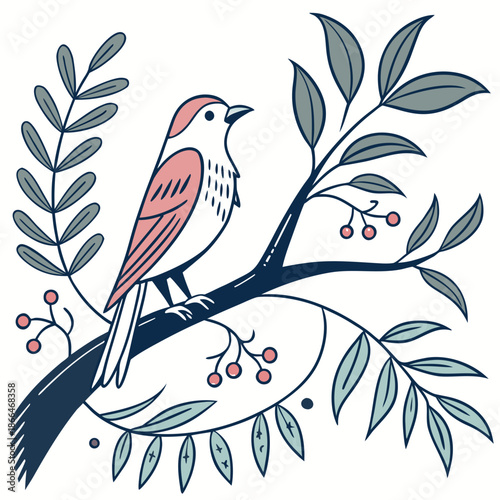 Bird perched on branch