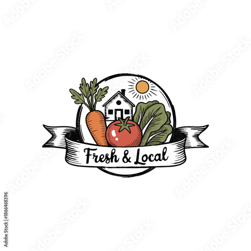  Hand-drawn style illustration of sketched organic vegetables