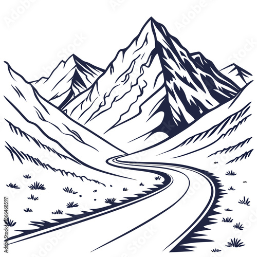 Winding mountain road