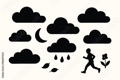 Cloudy sky silhouette