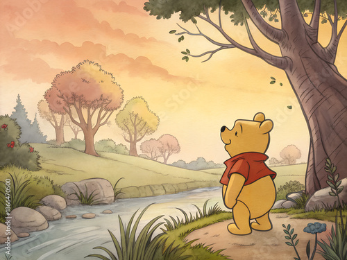 Pooh’s Peaceful Evening Stroll