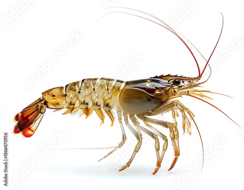Natural prawn seafood isolated studio white background high resolution picture