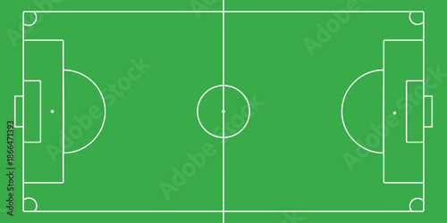 Football field. Football field lines style. Black field and stadium outline scheme on white background.